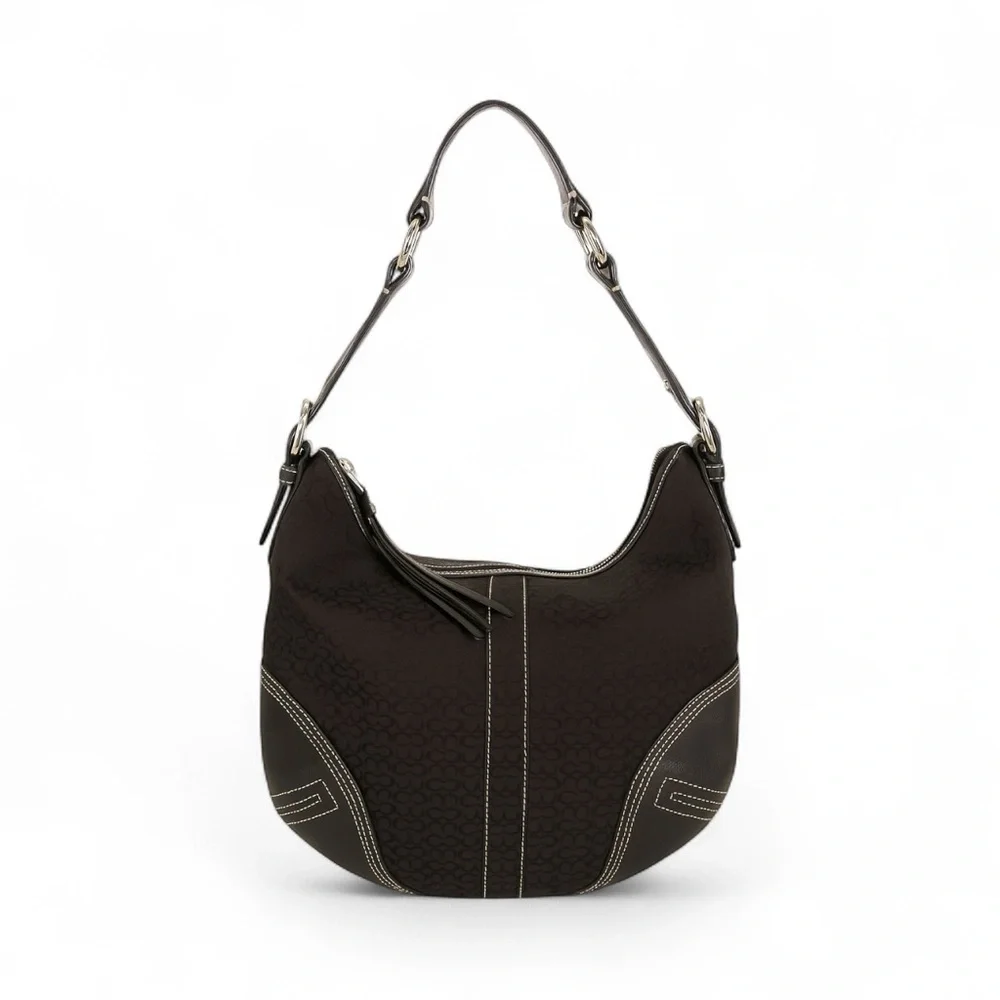 Vintage Y2K Small C’s Coach‎ Black Hobo Bag